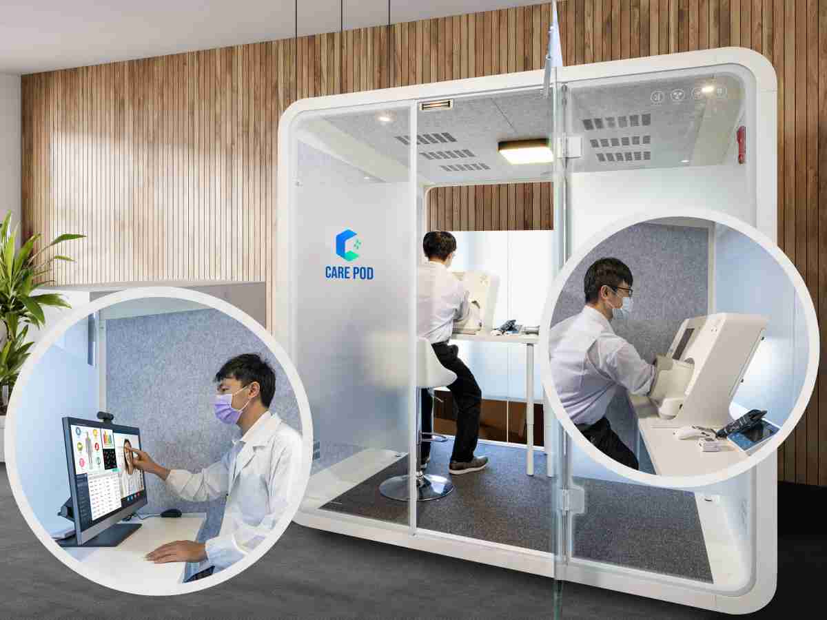 达擎于医疗科技展中展出＂远距诊疗舱＂，，，以因应医疗数字化及社会高龄化趋势下、、复诊及慢性病患等族群对于远距看诊需求逐渐升高所推出的创新整合方案。。。。多功能合一、、、高隐私性的远距诊疗舱可根据病患端与医师端的不同需求，，，，提供弹性化及客制化功能，，，节省医生和病患的精力及时间